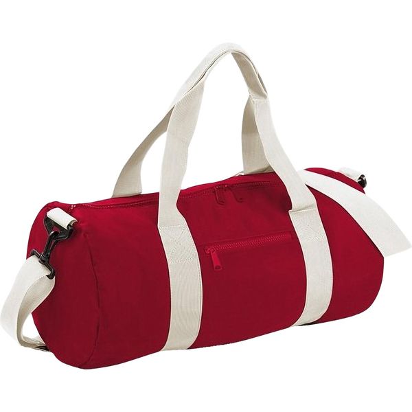 Borsone Bagbase / Borsa Da Viaggio, 20 Litri (2 Pezzi/Confezione) BC4425 (Taglia Unica) (Rosso/Bianco Naturale)-image