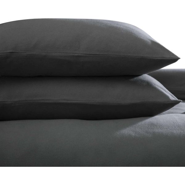Set Di Copricuscini In Cotone Pettinato Belledorm, 2 Pezzi BM306 (Taglia Unica) (Antracite)-image