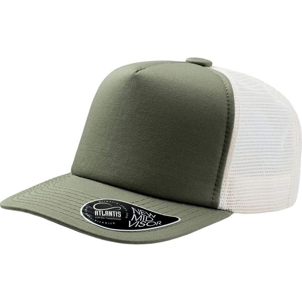 Cappello Trucker Atlantis Record A 5 Pannelli (2 Pezzi/Confezione) AB437 (Taglia Unica) (Olive)-image