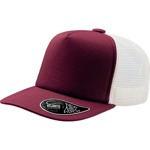 Cappello Trucker Atlantis Record A 5 Pannelli (2 Pezzi/Confezione) AB437 (Taglia Unica) (Borgogna)-image