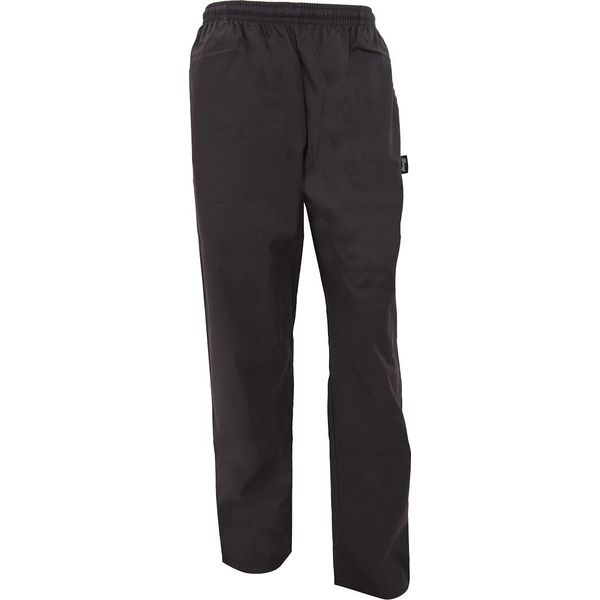 Pantaloni Da Cuoco Unisex Dennys, Neri, Elastico In Vita (2 Pezzi/Confezione) BC4305 (Xl) (Nero)-image
