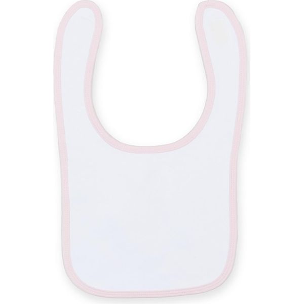 Larkwood Baby Bavaglino Unisex / Bavaglino Reversibile (2 Pezzi/Confezione) RW6674 (Taglia Unica) (Bianco/Rosa Pallido)-image