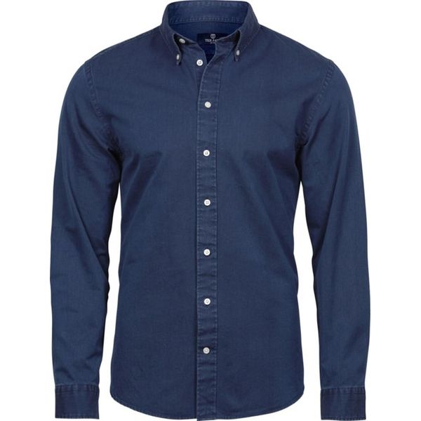 Tee Jays Herren Langarm Casual Twill Hemd PC3550 (L) (Indigo)-image