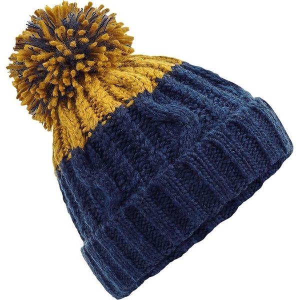 Beechfield Apres Beanie PC3947 (Taglia Unica) (Navy/Mustard)-image