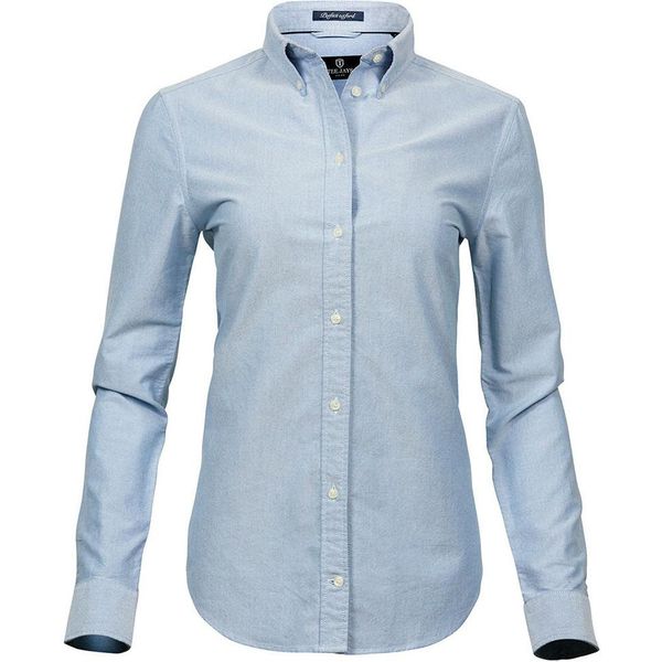 Tee Jays Donna Camicetta Oxford Perfetta A Maniche Lunghe PC3488 (2XL) (Azzurro)-image