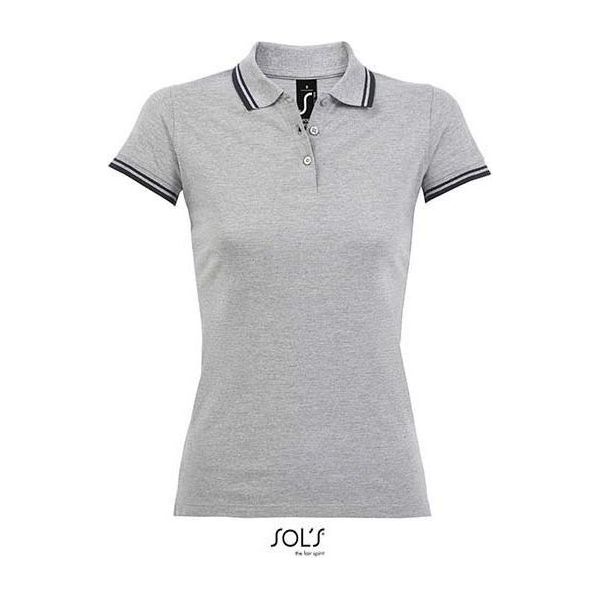 Sols 00578 | Polo Da Donna Pasadena - Colore: Grigio Melange/Navy - Taglia: S-image