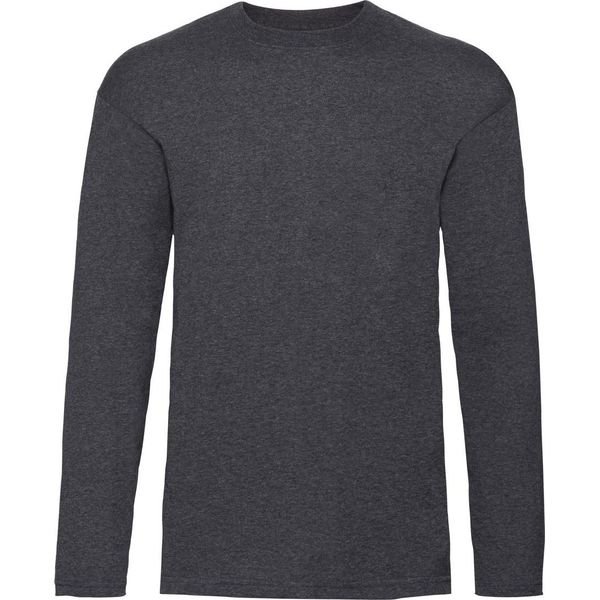 Maglietta Fruit Of The Loom Per Bambini, Manica Lunga (2 Pezzi/Confezione) BC4270 (5-6 Anni (116)) (Grigio Scuro Screziato)-image