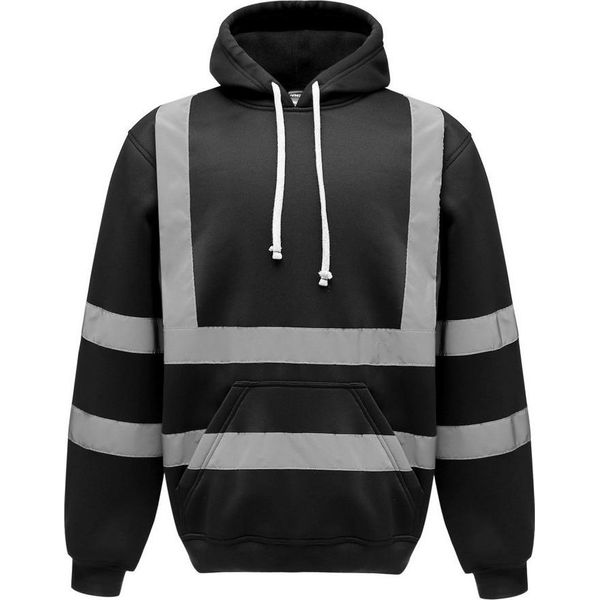 Felpa Con Cappuccio Hi Vis Reflective Yoko Uomo BC3938 (3XL) (Nero)-image