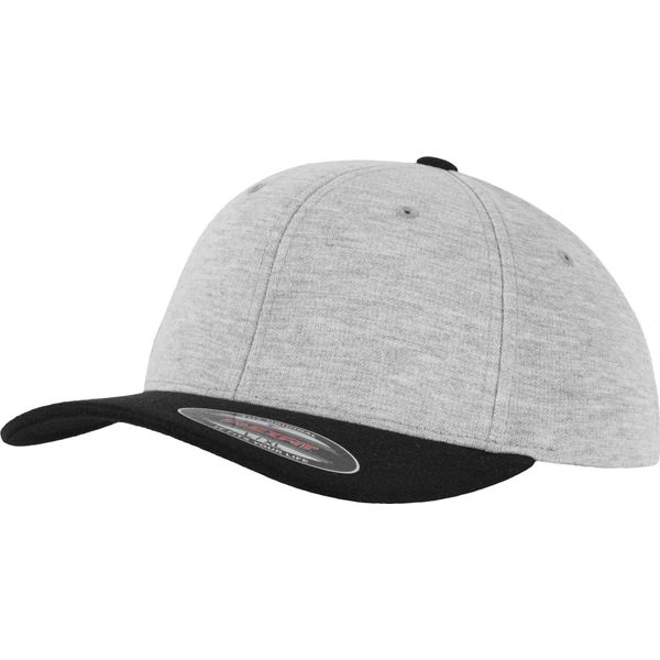Cappello Da Baseball RW7604 (S/M) (Grigio/Nero) Flexfit By Yupoong Double Jersey 2 Tone-image
