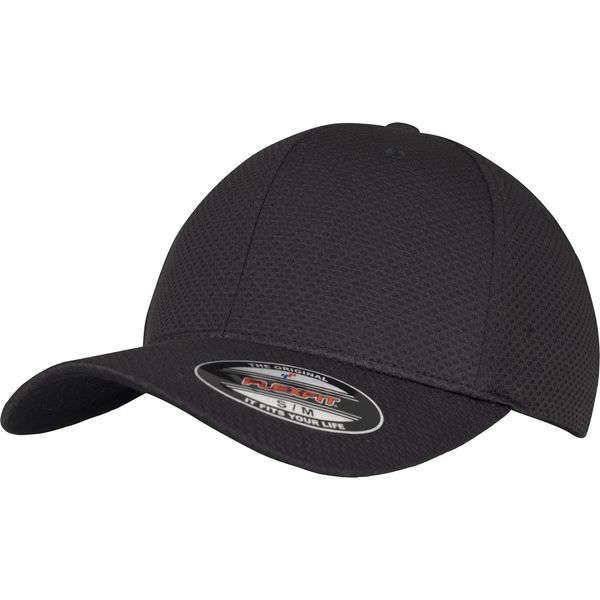 Flexfit By Yupoong Flexfit 3D Hexagon Maglia Baseballkappe RW7592 (S/M) (Schwarz)-image