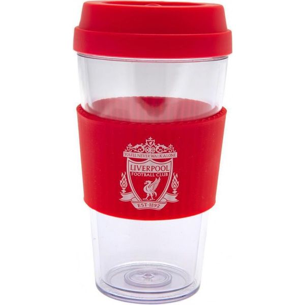 Liverpool Fc - Tazza Da Viaggio, Crest TA6511 (Taglia Unica) (Trasparente/Rosso)-image