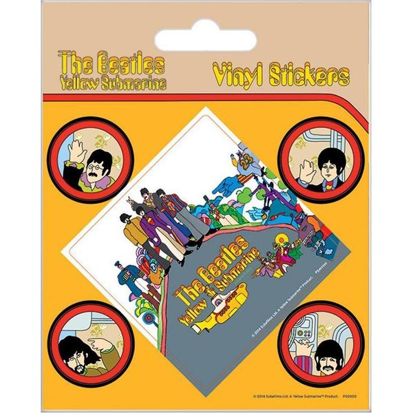 The Beatles - Set Di Adesivi Yellow Submarine TA6043 (Taglia Unica) (Giallo/Colore)-image