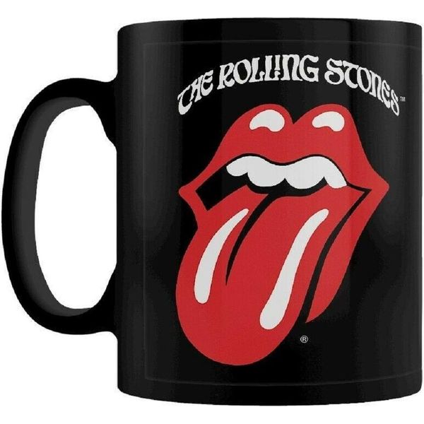 The Rolling Stones - Tazza Da Caffè Retro, Tongue BS2288 (Taglia Unica) (Nero/Rosso)-image