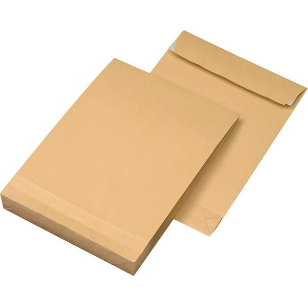 Mailmedia Faltentaschen Din B4 Ohne Fenster Braun Mit 4,0 Cm Falte, 100 St.-image