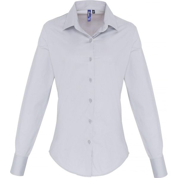 Premier - Camicetta Da Donna A Maniche Lunghe RW6588 (3XL) (Argento)-image