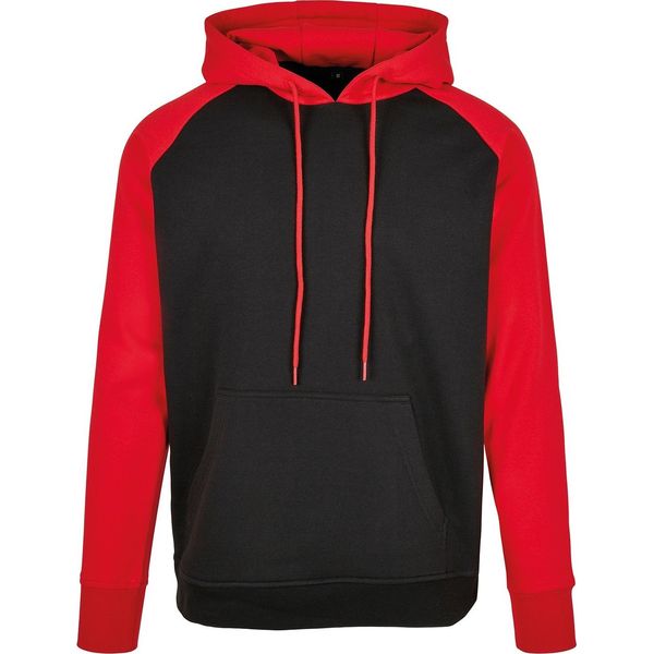 Build Your Brand - Felpa Con Cappuccio "Basic"" Da Uomo RW8065 (2XL) (Nero/Rosso)"-image