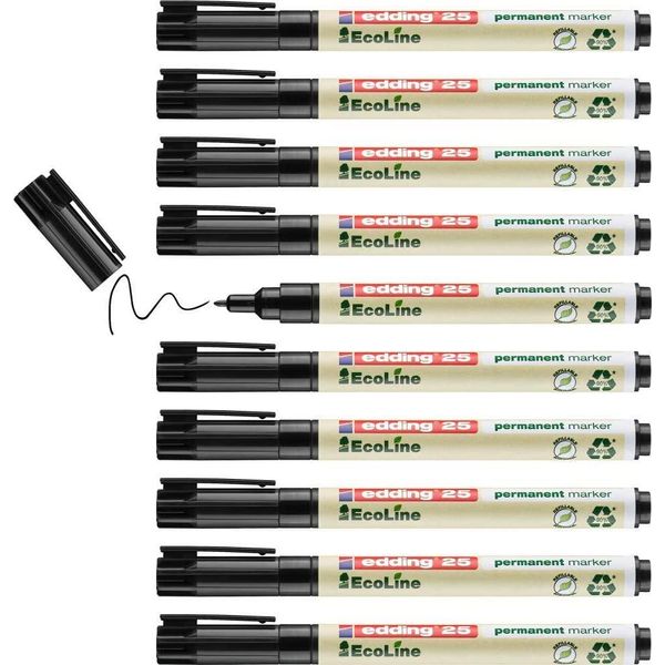 Edding 4-25001 10 Edding 25 Ecoline Permanentmarker Schwarz 1,0 Mm-image