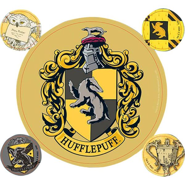 Harry Potter - Tassorosso - Set Di 5 Adesivi - Vinile TA894 (Taglia Unica) (Giallo)-image