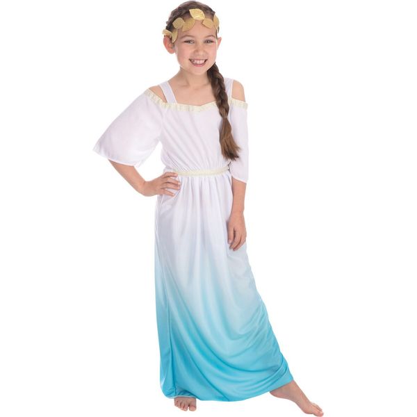 Bristol Novelty - Costume Da Bambina BN550 (M) (Bianco/Blu/Oro)-image