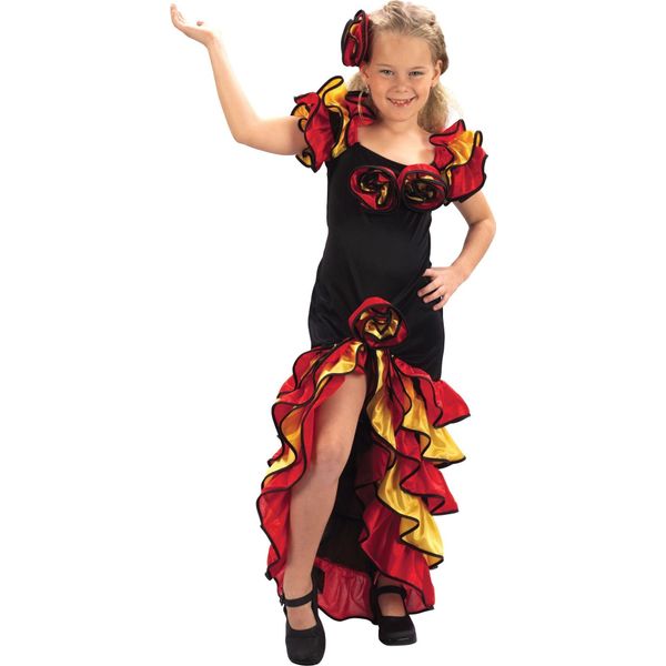 Bristol Novelty - Costume Da Bambina BN530 (L) (Nero/Rosso/Giallo)-image