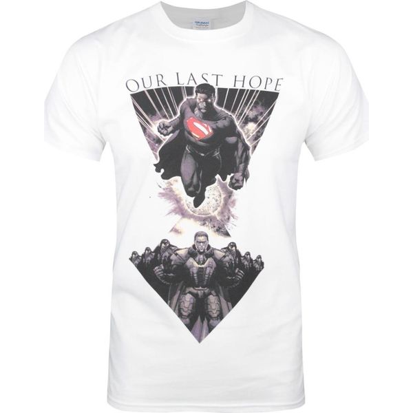 Superman - Maglietta "La Nostra Ultima Speranza"" Da Uomo NS5506 (Xl) (Bianco/Nero)"-image
