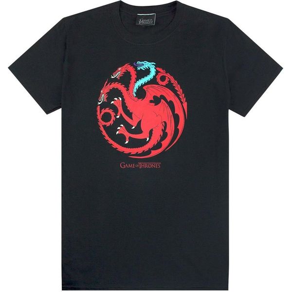 Game Of Thrones - Maglietta "Draghi Del Ghiaccio E Del Fuoco"" Da Uomo NS5288 (L) (Nero)"-image