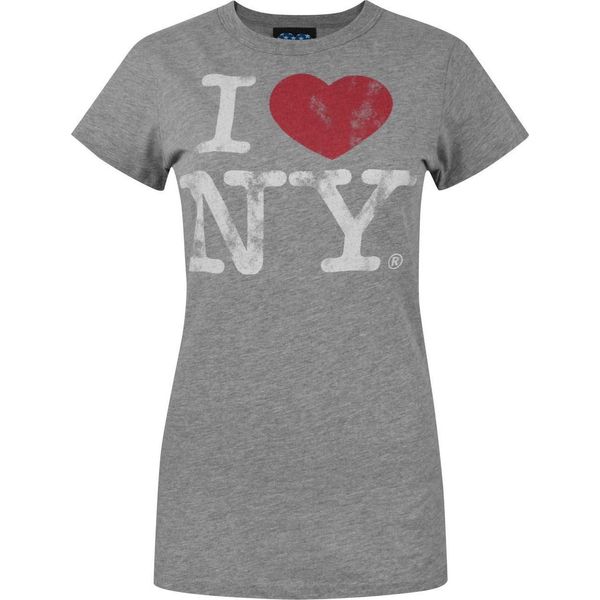 Junk Food - Maglietta "I Love New York"" Da Donna NS6242 (S) (Grigio)"-image