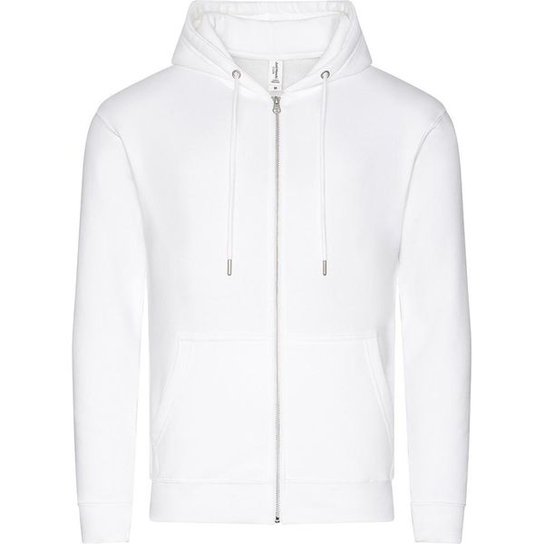 Awdis - Felpa Con Cappuccio Con Zip A Tutta Lunghezza, In Cotonelogico Per Uomo PC4334 (L) (Bianco Neve)-image