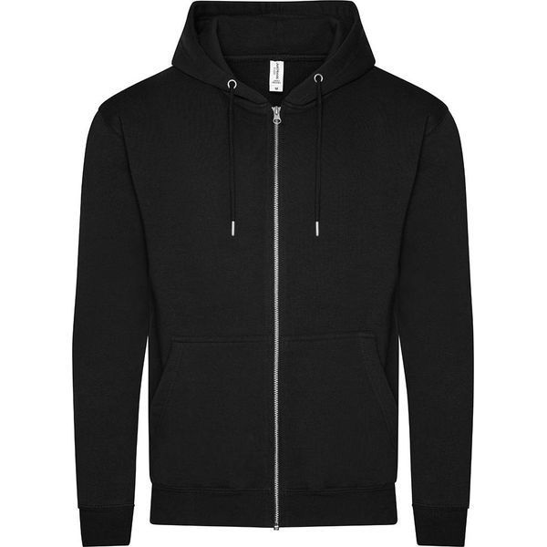Awdis - Felpa Con Cappuccio Con Zip A Tutta Lunghezza, In Cotonelogico Per Uomo PC4334 (M) (Nero)-image
