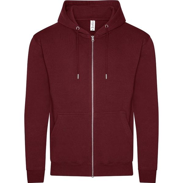 Awdis - Felpa Con Cappuccio Con Zip A Tutta Lunghezza, In Cotonelogico Per Uomo PC4334 (Xs) (Borgogna)-image