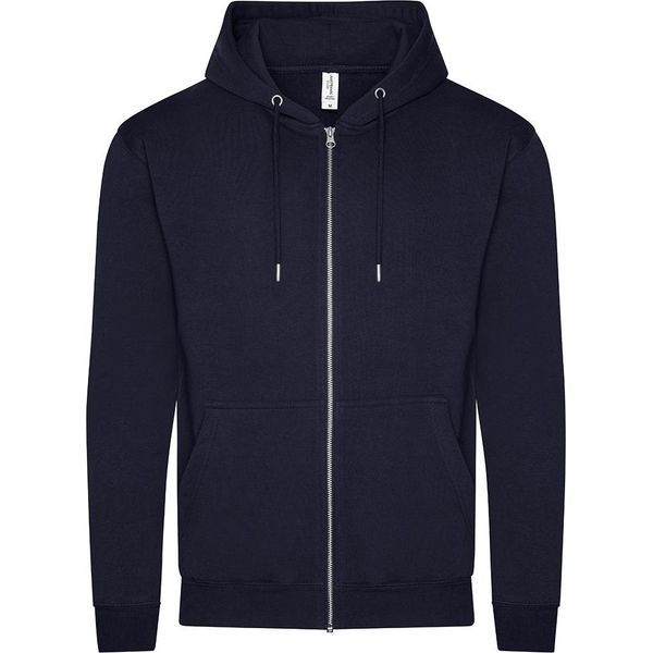 Awdis - Felpa Con Cappuccio Con Zip A Tutta Lunghezza, In Cotonelogico, Per Uomo PC4334 (Xs) (Blu Navy)-image