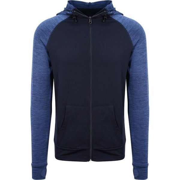 Awdis - Felpa Con Cappuccio "Just Cool"" Con Zip A Tutta Lunghezza Per Uomo RW6550 (Xl) (Blu Navy)"-image