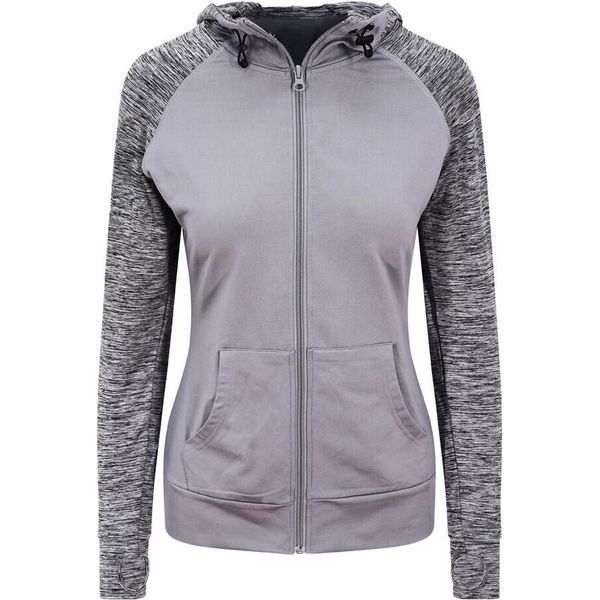 Awdis Cool - Felpa Con Cappuccio "Girlie"" Con Zip A Tutta Lunghezza Per Donna RW6608 (S) (Grigio/Grigio Screziato)"-image