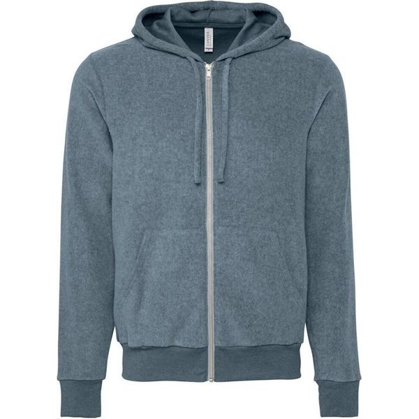Bella + Canvas - Felpa Con Cappuccio Con Zip A Tutta Lunghezza Per Uomo/Donna Unisex RW7760 (M) (Grigio Ardesia Screziato)-image