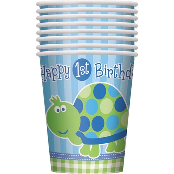 Unique Party - Tazza Monouso (Confezione Da 8) SG16602 (Taglia Unica) (Blu/Verde)-image