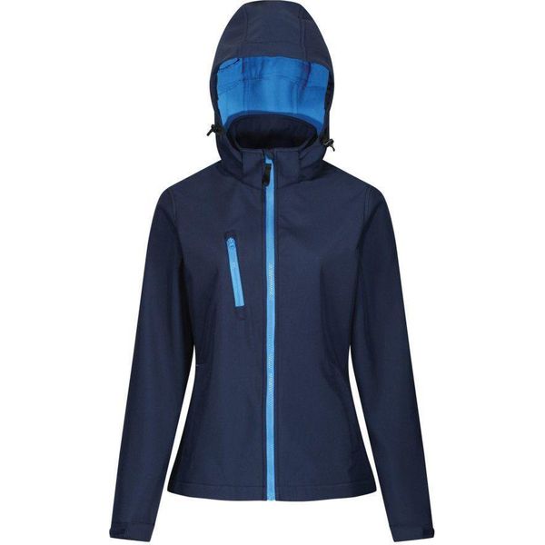 Regatta - Giacca Softshell "Venturer"" Con Cappuccio Da Donna PC4255 (42 It) (Blu Navy/Blu Grigio)"-image