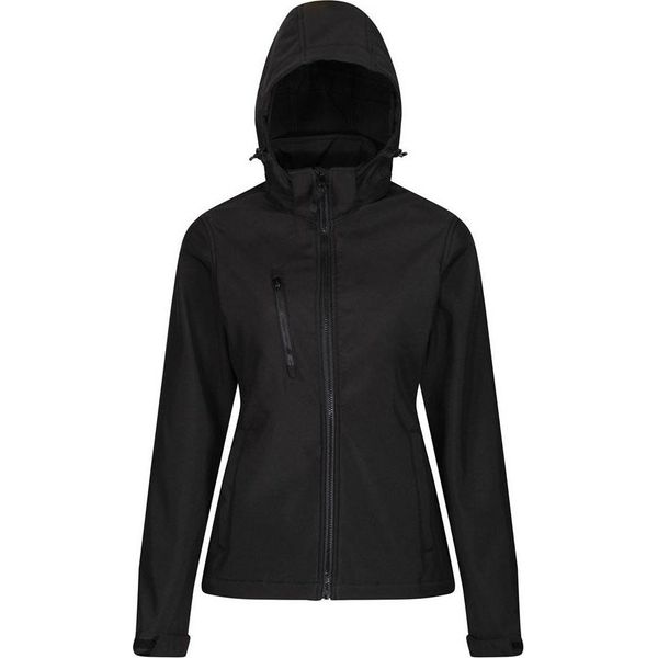 Regatta - Giacca Softshell "Venturer"" Con Cappuccio Da Donna PC4255 (42 It) (Nero)"-image