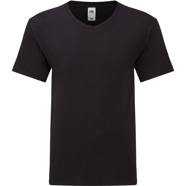 Fruit Of The Loom - T-Shirt "Iconic 150"" Con Scollo A V Da Uomo BC4794 (S) (Nero)"-image