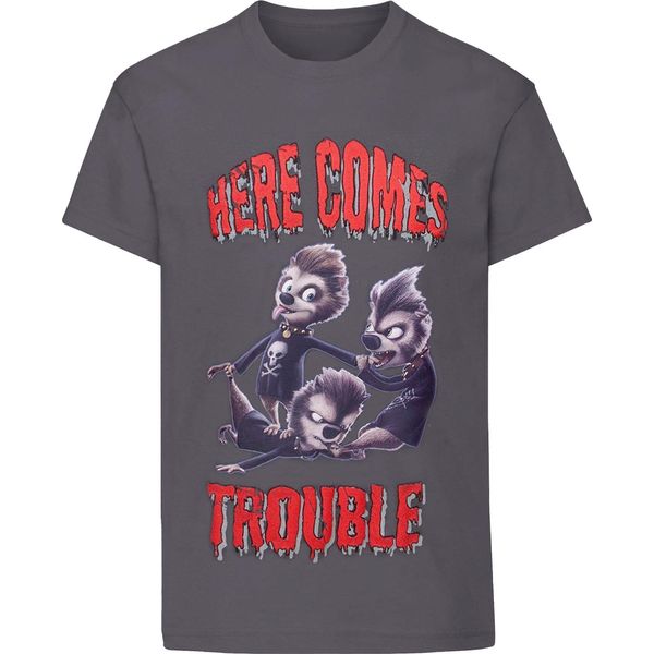 Hotel Transylvania - Maglietta "Here Comes Trouble"" Per Ragazzi NS5885 (152) (Grigio)"-image