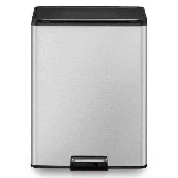 Eko - Cestino A Pedale Essential Recycler 20+20 Litri - Acciaio Inox - Acciaio Inox Opaco-image