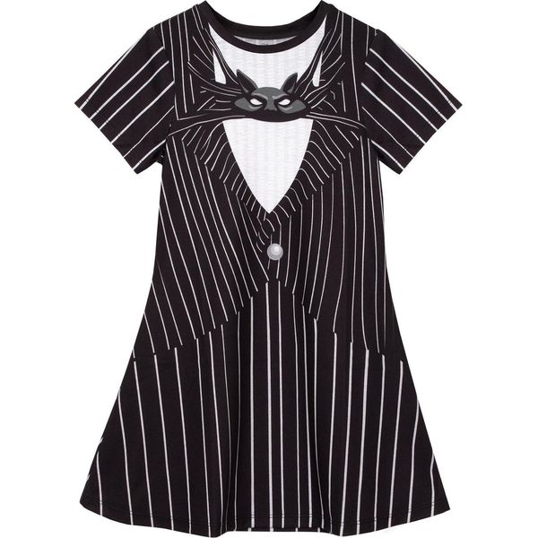 Abito Costume Nightmare Before Christmas Per Bambina NS6223 (128) (Nero/Bianco)-image