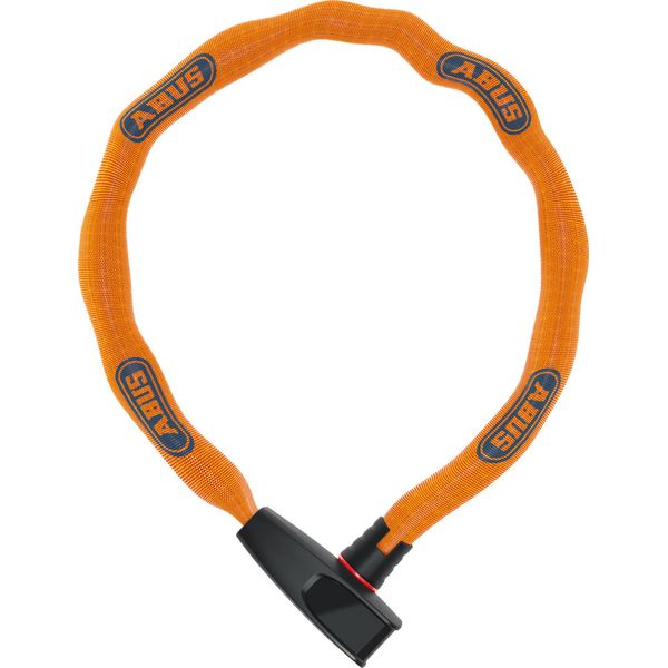 Lucchetto A Catena Abus Catena 6806K - Lucchetto Per Bicicletta Leggero In Acciaio Temprato Con Tubo In Tessuto Alla Moda - Catena Quadrata Con Livello Di Sicurezza Abus 6 - 85 Cm - Arancione-image