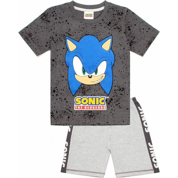 Sonic The Hedgehog - Pigiama "Gaming"" Con Pantaloncini Da Bambino NS5752 (134) (Grigio)"-image