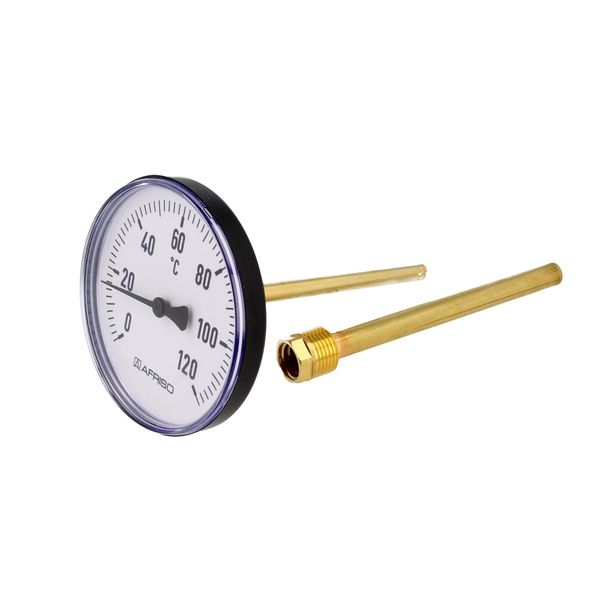 Termometro Bimetallico Afriso Ø 100 Mm 0 - 120°C Con Tubo Di Protezione Ms 100 Mm - 63696-image