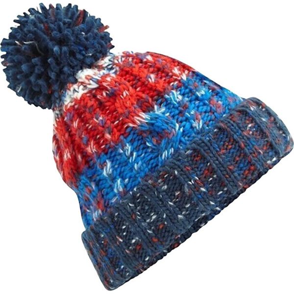 Cappello A Cavatappi Unisex Beechfield Con Pompon RW5192 (Taglia Unica) (Rosso Peperoncino)-image
