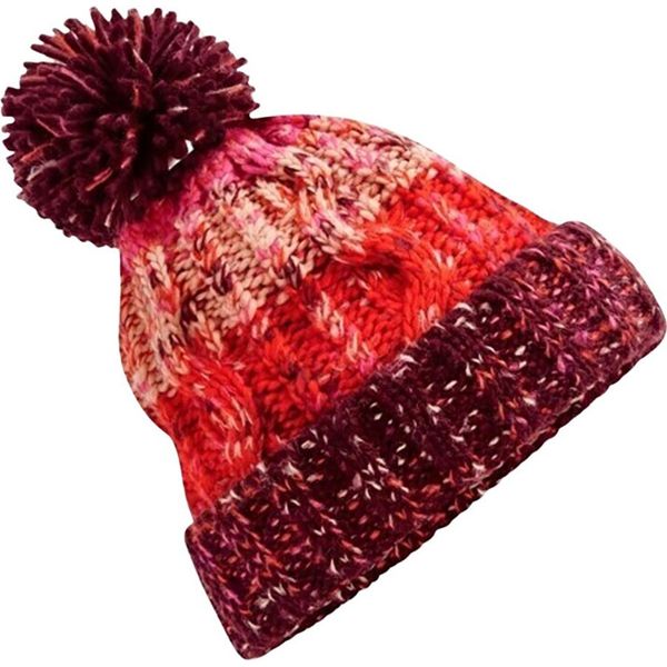 Cappello A Cavatappi Unisex Beechfield Con Pompon RW5192 (Taglia Unica) (Rosso Ciliegia)-image