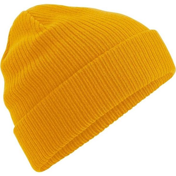 Berretto In Cotone Organico Beechfield RW7085 (Taglia Unica) (Giallo Senape)-image