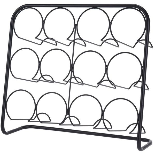 Home&Styling Collection Portabottiglie Per 12 Bottiglie, Metallo, 45X14X38 Cm, Nero-image