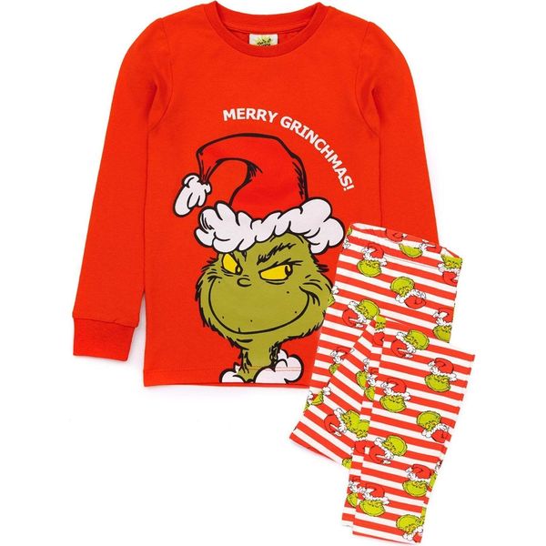 Il Grinch - Pigiama Per Bambini - Disegno Natalizio NS6564 (104) (Rosso/Verde/Bianco)-image