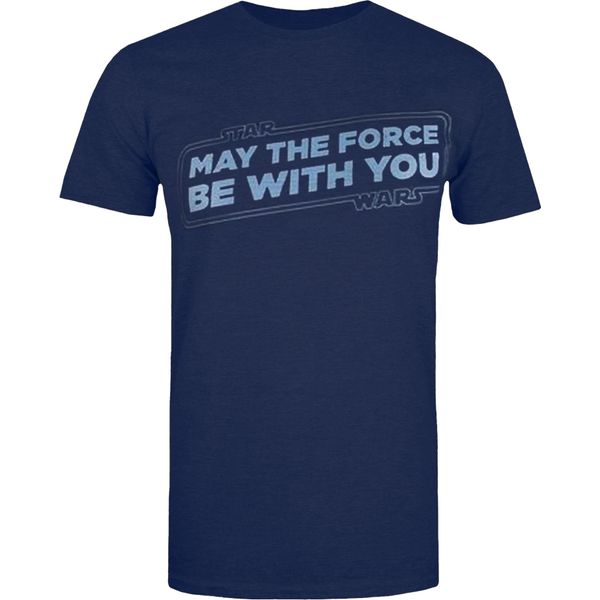 Star Wars - Maglietta "May The Force Be With You"" Da Uomo TV1472 (Xl) (Blu/Marino)"-image
